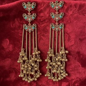 ROSHNI GOLD PLATED MULTI  KASHMIRI EARRINGS FOR WOMEN