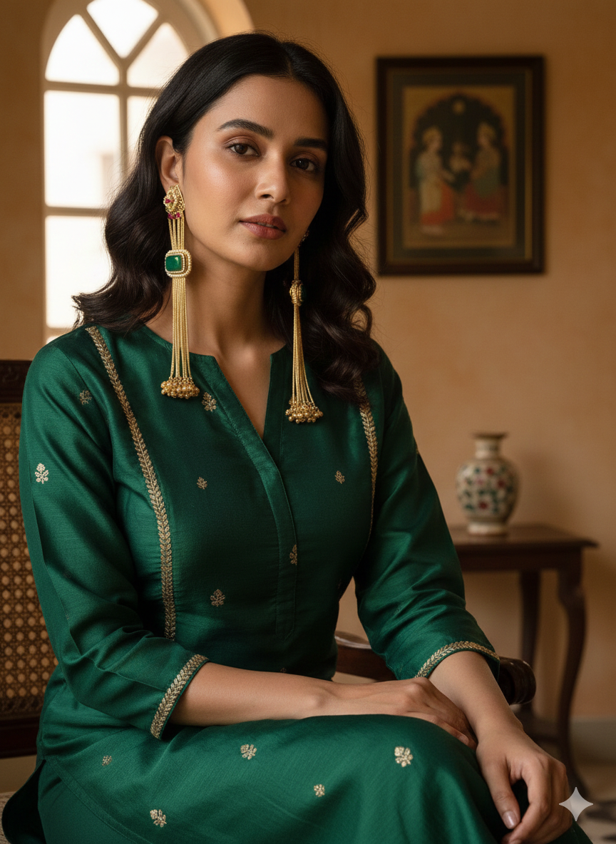 RAGINI GOLD PLATED KASHMIRI EARRINGS FOR WOMEN