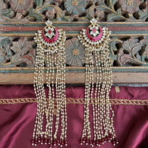 BARKHA SNOWFALL LONG  RUBY EARRING FOR WOMEN