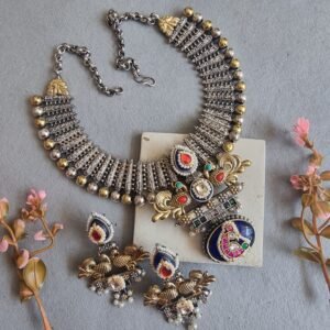 CHAYA DUALTONE KUNDAN NECKLACE SET FOR WOMEN