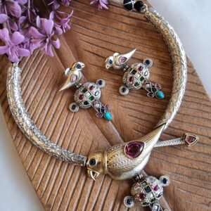 MAINA DUALTONE NECKLACE SET WITH EARRINGS FOR WOMEN