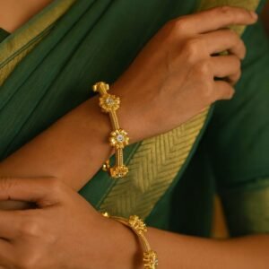 SAHAR GOLD PLATED ADJUSTABLE BANGLES PAIR