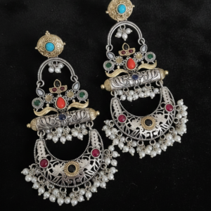 ADITI LONG DUALTONE EARRINGS FOR WOMEN