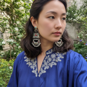 ADITI LONG DUALTONE EARRINGS FOR WOMEN